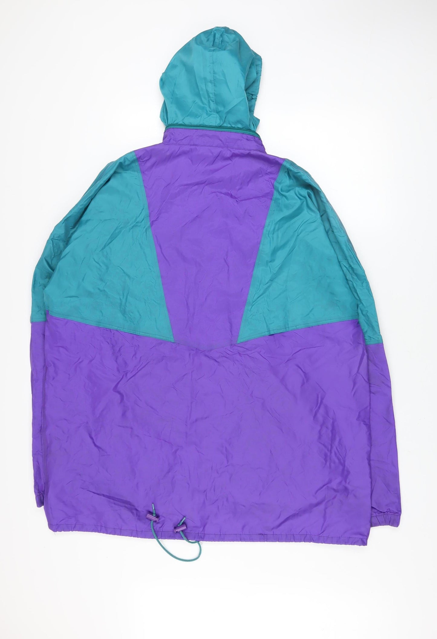 Stormtite Men's Multicoloured 2XL 90s Hooded Nylon Windbreaker Jacket