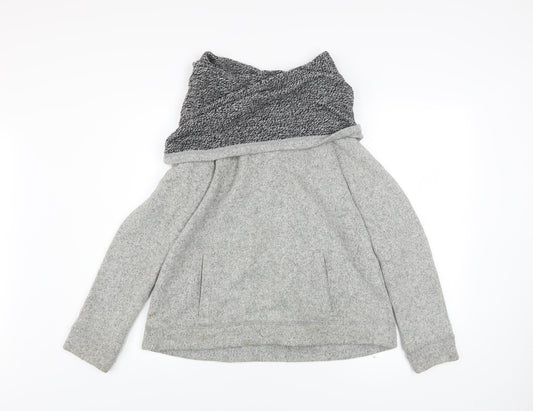 J.Crew Women's Grey Cowl Neck Pullover Sweatshirt Size M Wool Blend