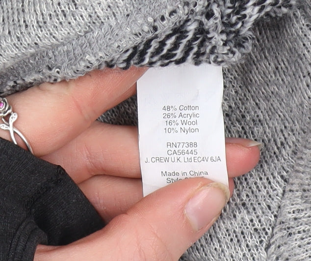 J.Crew Women's Grey Cowl Neck Pullover Sweatshirt Size M Wool Blend