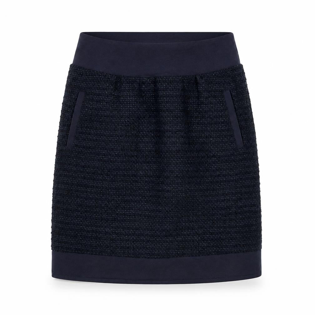 Sandwich Women Navy Blue Tweed Pencil Skirt Size 4 Cotton Blend