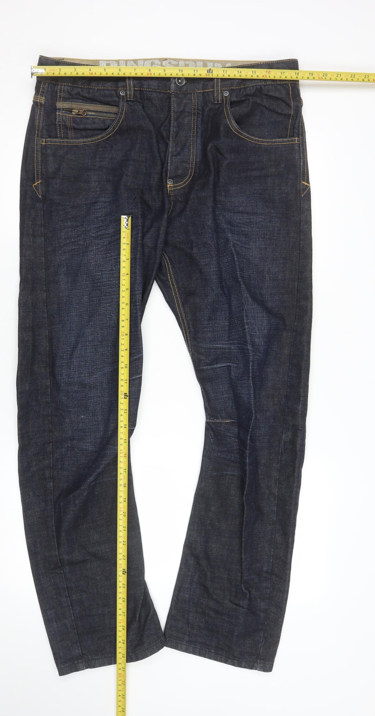 Ringspun Women’s Blue 34 Straight Denim Jeans 100% Cotton