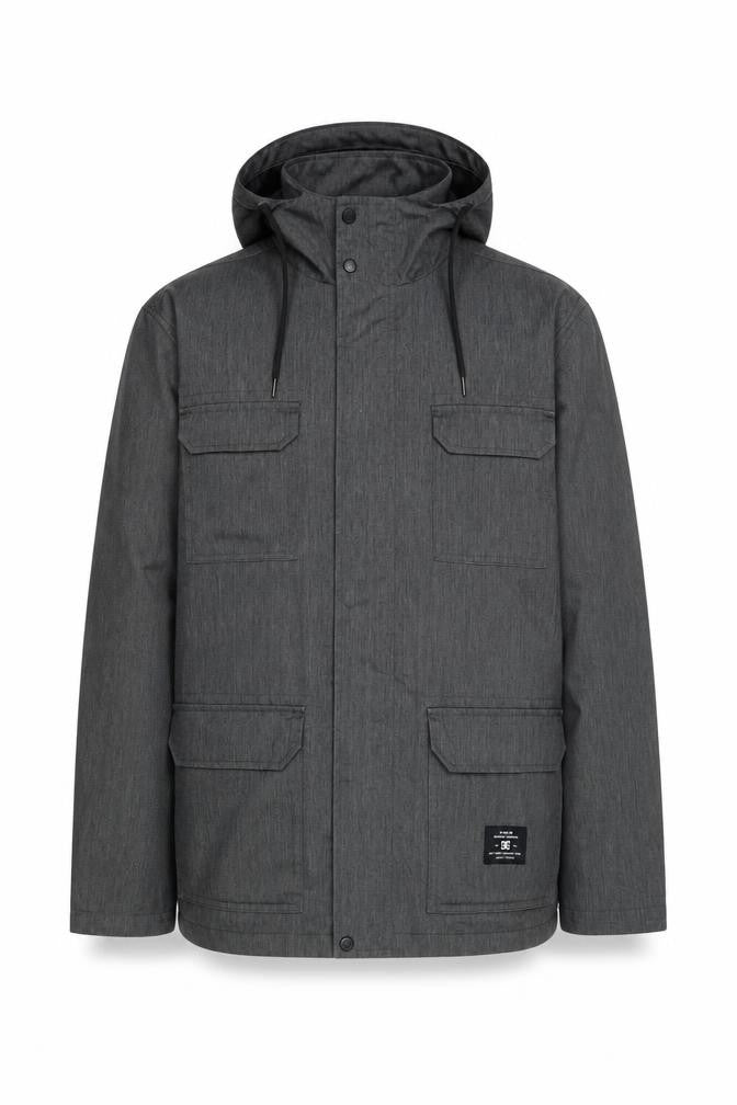 DC Men’s Grey Hooded Parka Jacket Size M Regular Fit