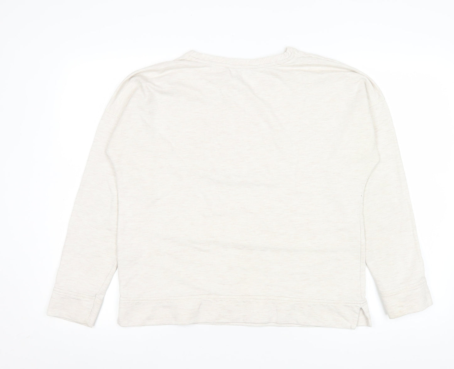 Marks and Spencer Womens Ivory Reindeer Christmas Long Sleeve T-Shirt UK 14