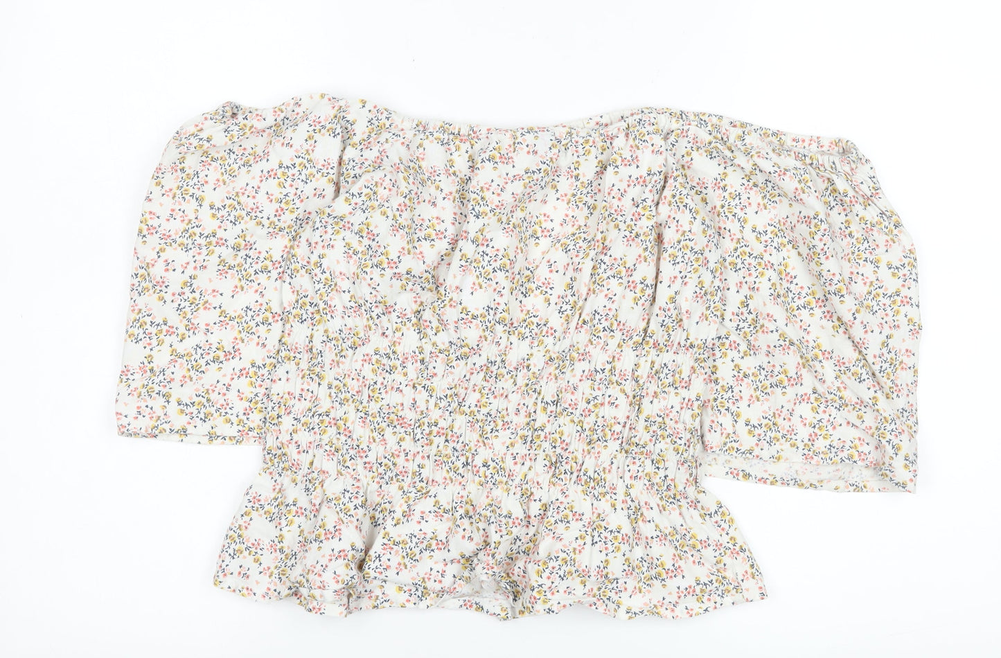 ASOS Women’s Multicoloured Floral Off Shoulder Tunic Blouse Size 14