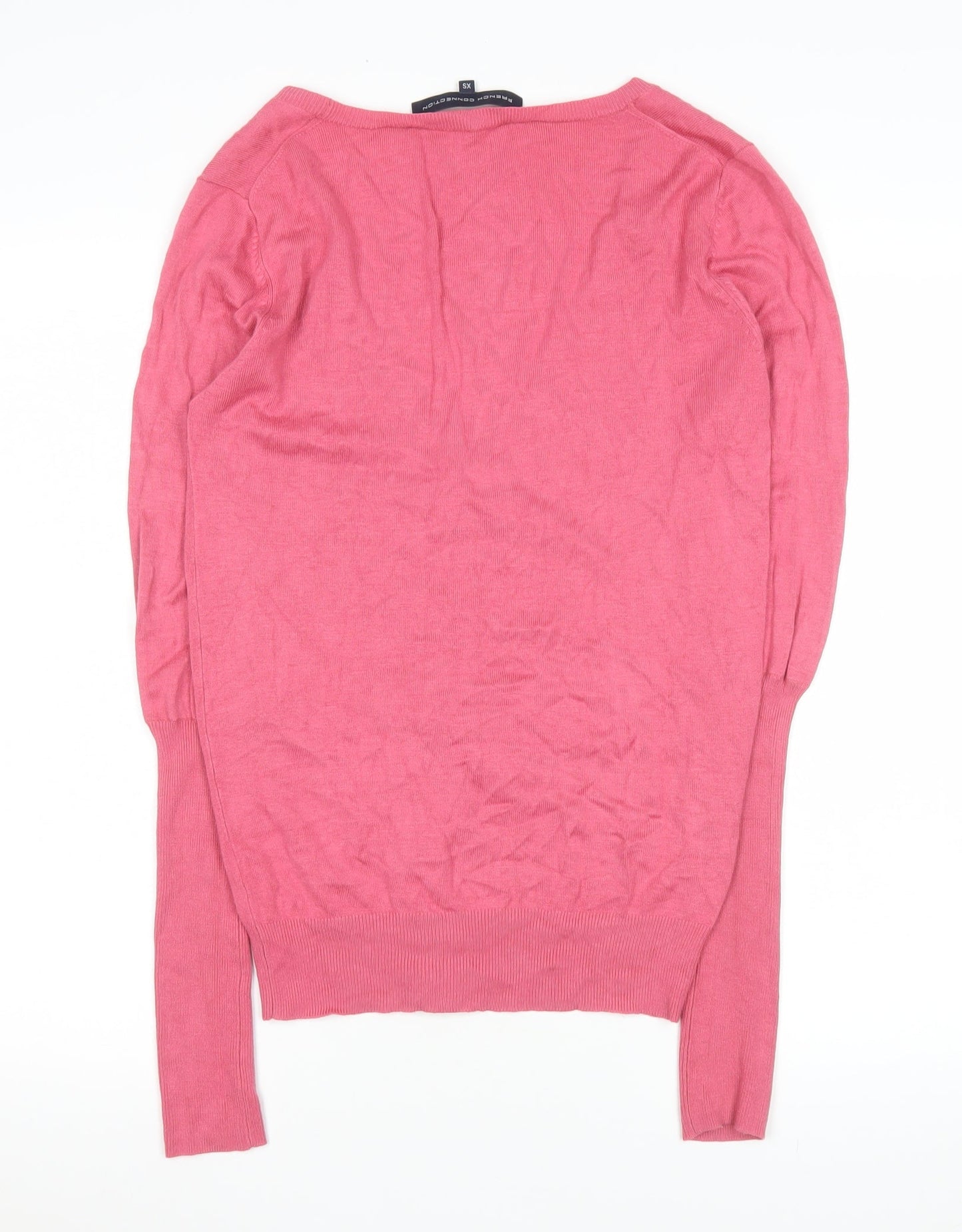 French Connection Womens Pink XS V-Neck Button Cardigan