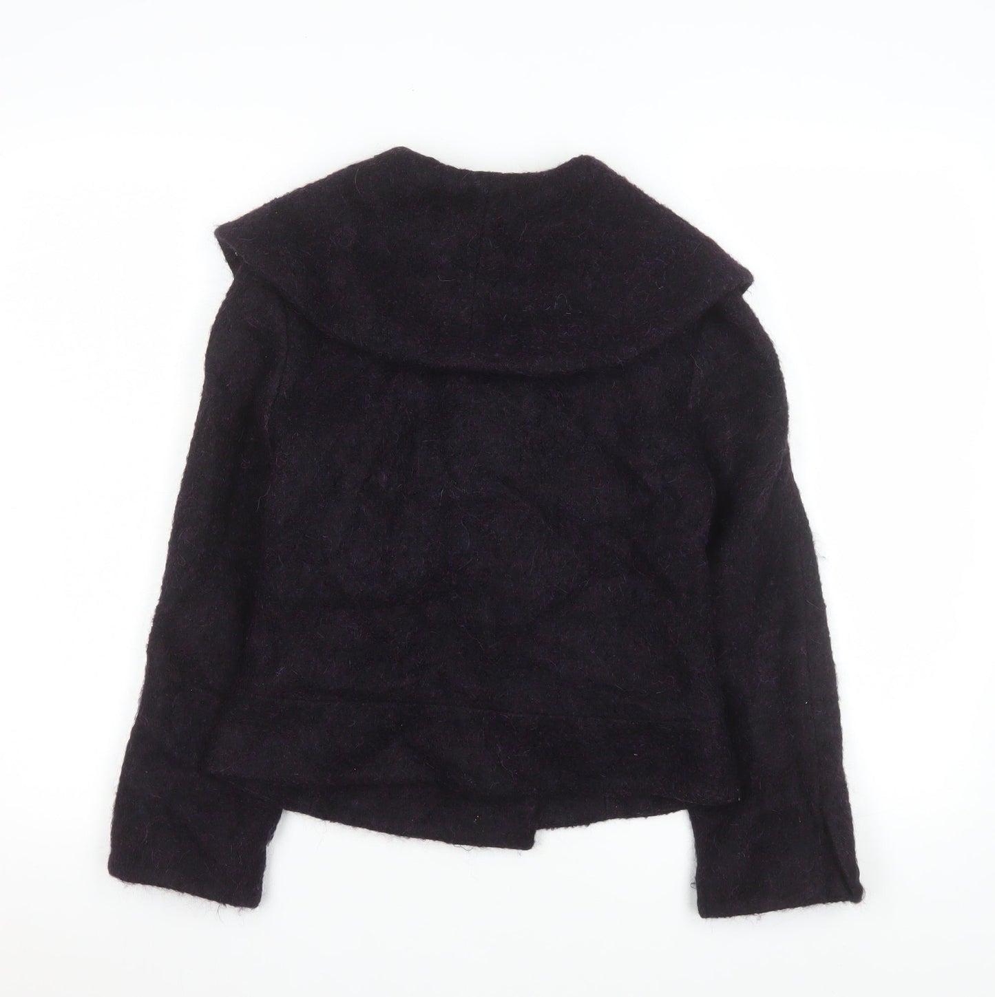 Ronit Zilkha Women’s Purple Wool Mohair Blend Short Pea Coat Jacket Size 10