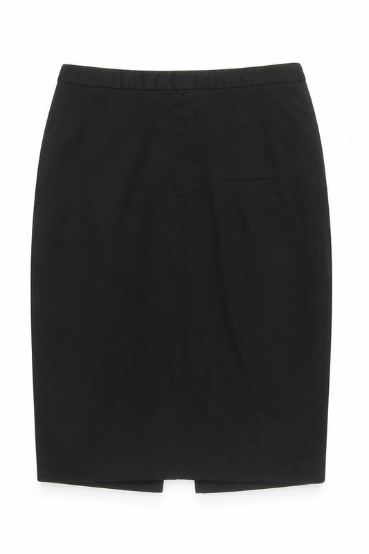 French Connection Women's Black Cotton Zip Pencil Skirt Size 10