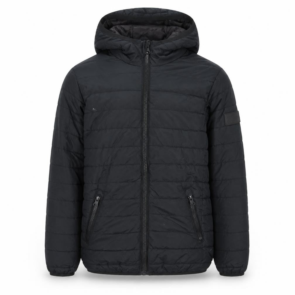 Jack & Jones Boys Black Hooded Puffer Jacket Size 8 Years Winter Coat