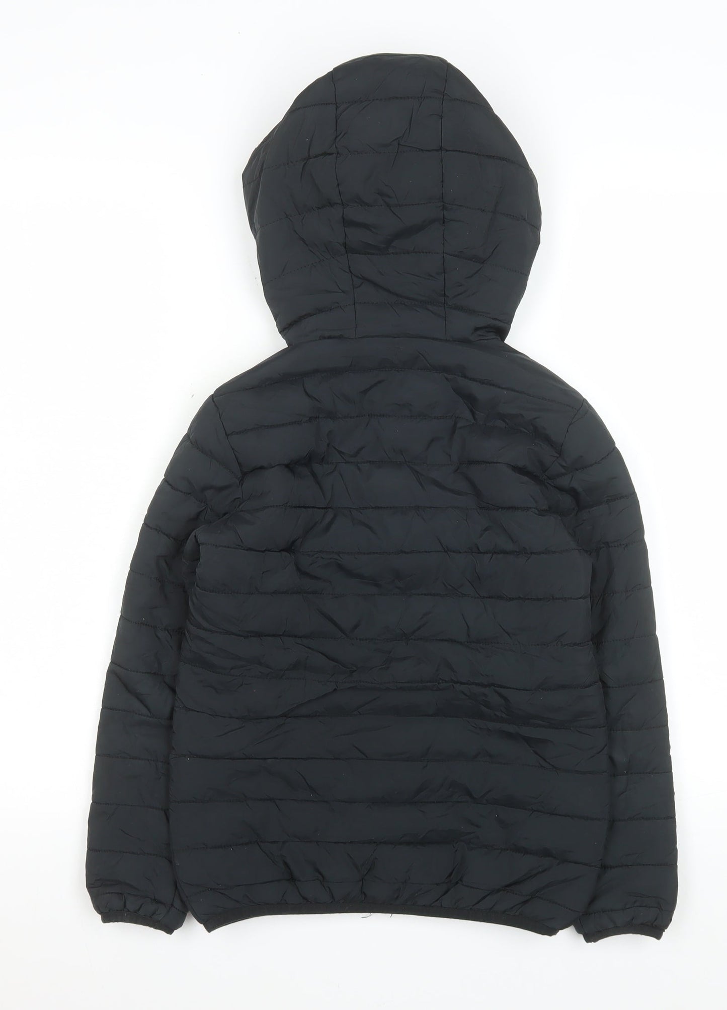 Jack & Jones Boys Black Hooded Puffer Jacket Size 8 Years Winter Coat