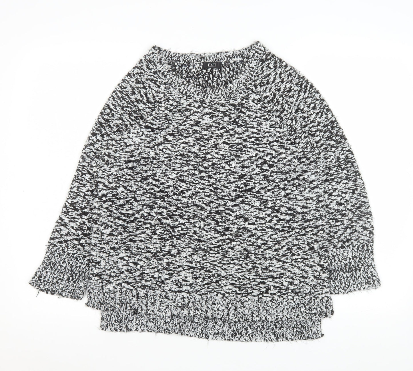F&F Women’s Grey Chunky-Knit Pullover Jumper Size 14