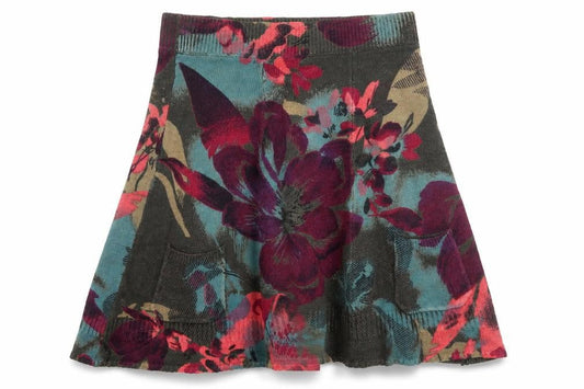 Anna Scott Women's Multicoloured Floral A-Line Knit Skirt Size 8