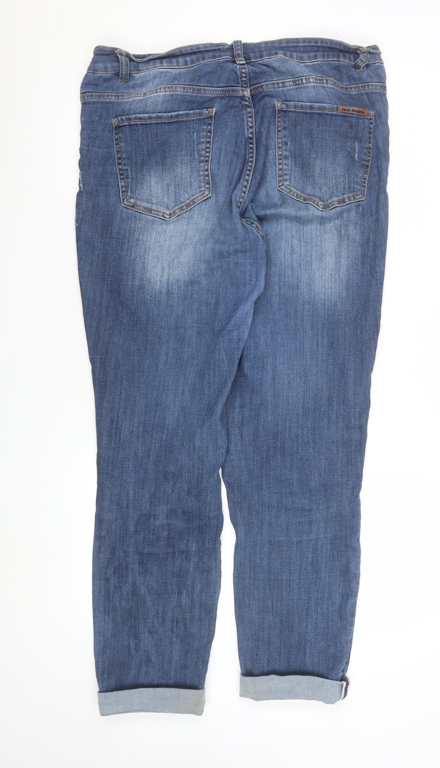 Blue Shadow Men's Blue Straight Leg Stretch Denim Jeans L