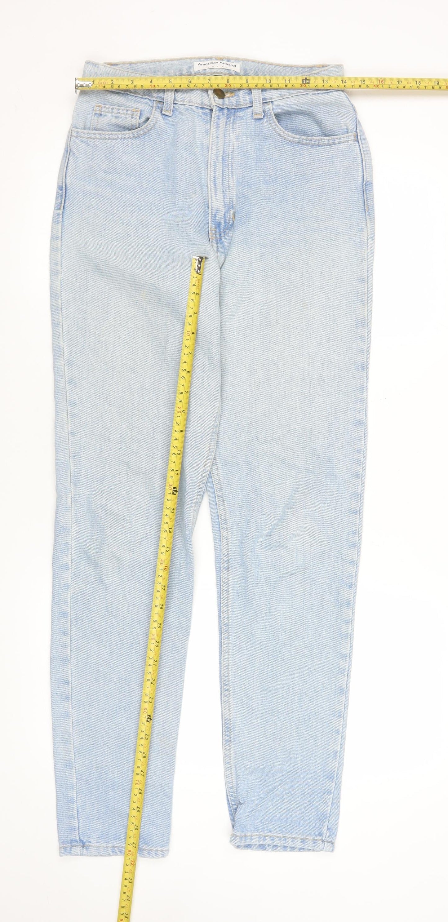 American Apparel Women Blue Size 8 High Rise Mom Jeans