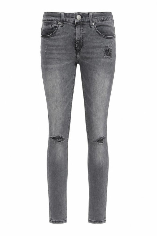 River Island Women's Grey Distressed Skinny Jeans Size 28/32