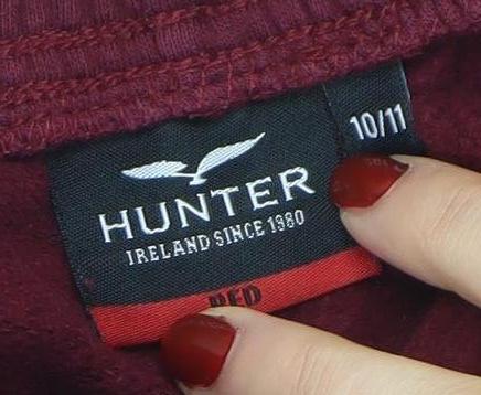 Hunter Boys Burgundy Jogger Sweatpants Size 10-11 Years Cotton Blend