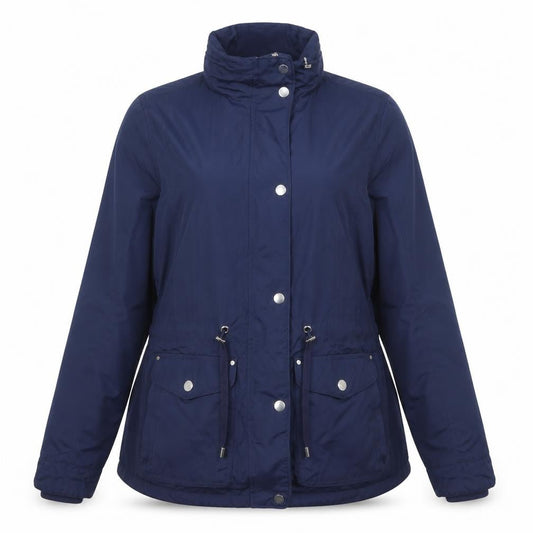 Front view of Dunnes Women's Blue Mid-Length Parka Jacket, size 10