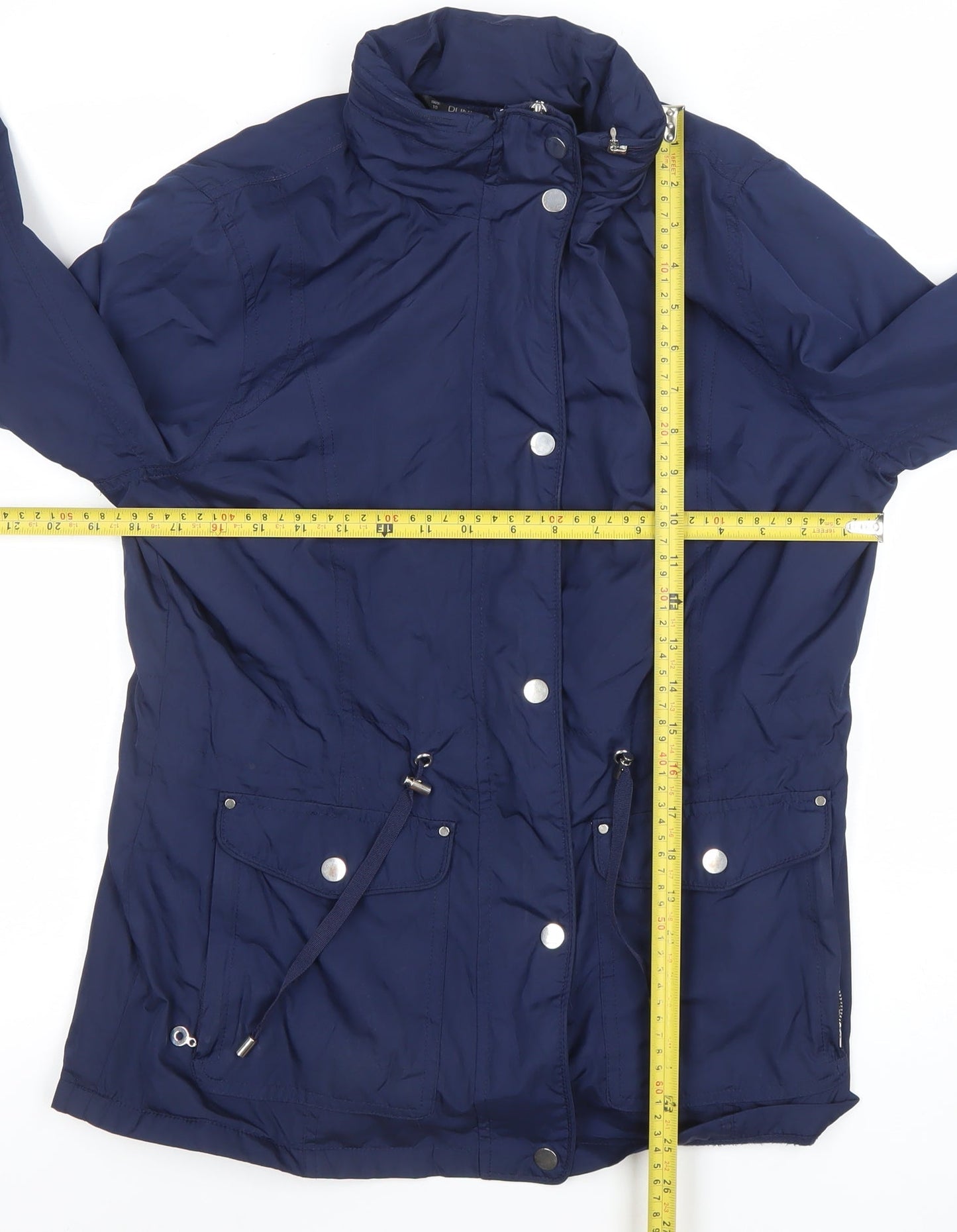 Dunnes Women's Blue Mid-Length Parka Jacket Size 10