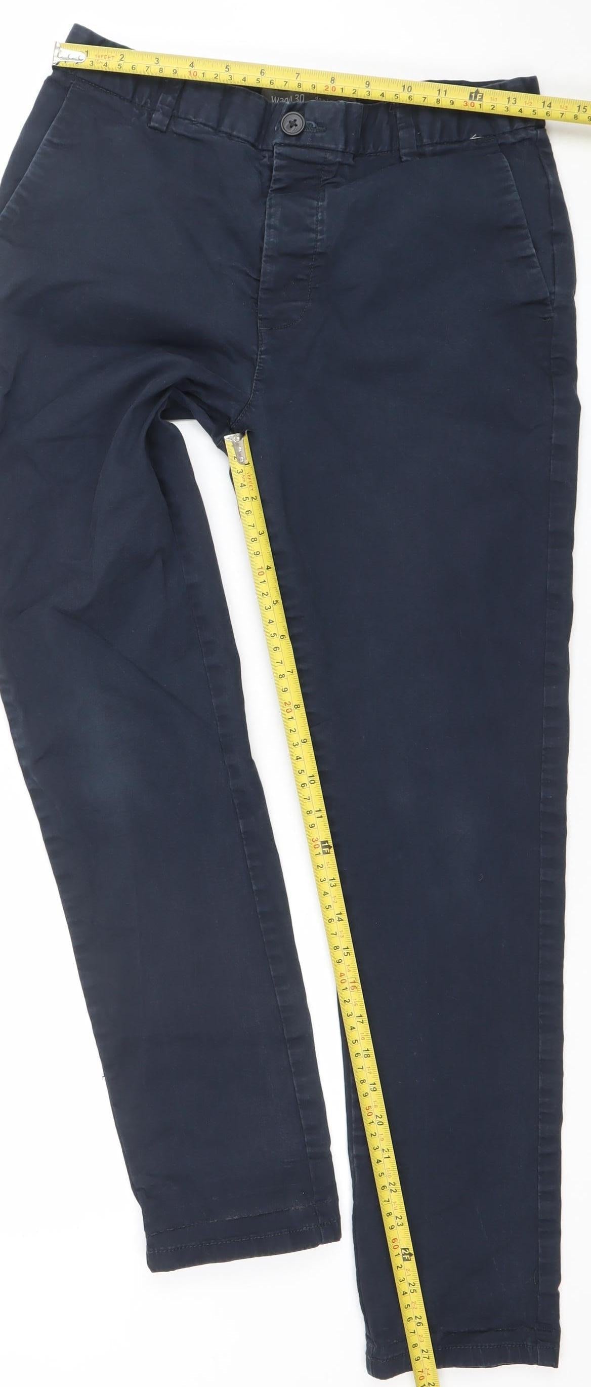 Denim Co. Men's Blue Slim Fit Chino Trousers W30 L30