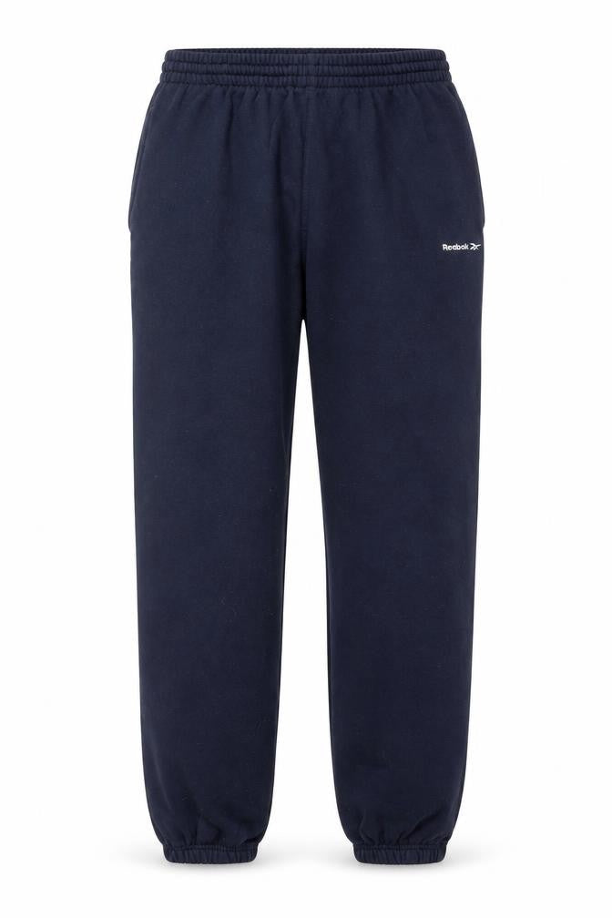 Reebok Men Blue Fleece Sweatpants L Regular Fit Elastic Waist Activewear