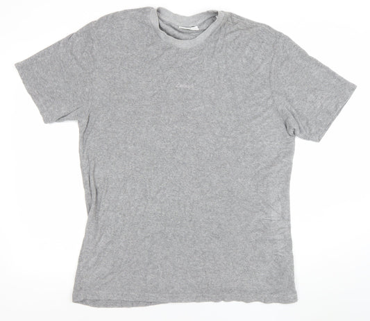 Lindbergh Men's Grey XL Crew Neck Cotton Blend T-Shirt