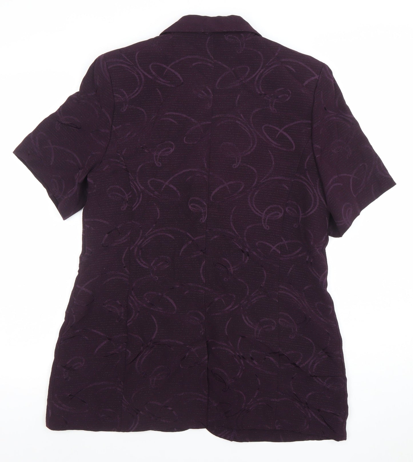 Klass Collection Women's Purple Size 14 Short Sleeve One-Button Blazer