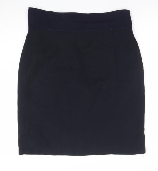 LB The Collection Women Black Wool Knee Length Pencil Skirt Size 14