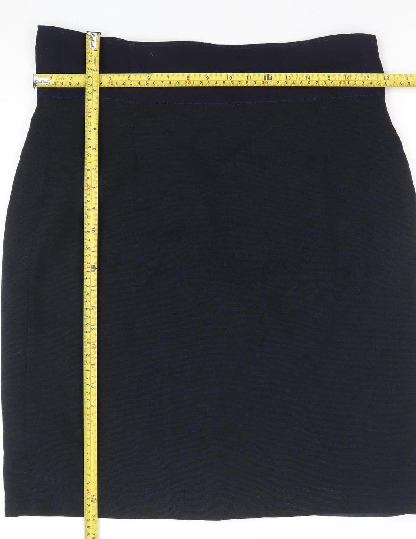 LB The Collection Women Black Wool Knee Length Pencil Skirt Size 14
