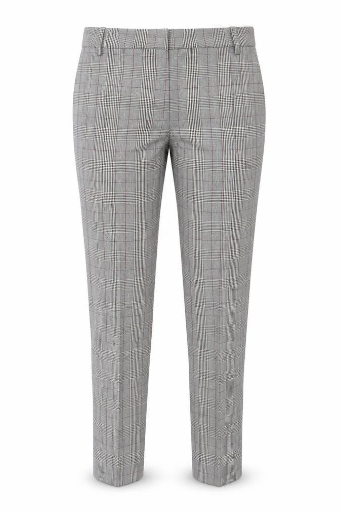 ZARA Woman Grey Check Slim Fit Tailored Trousers Size 6
