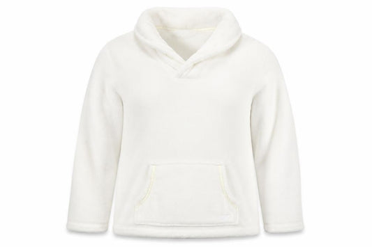 ARI JOHN ROCHA Womens Ivory Pullover Hoodie Size 14 Fleece Pockets Winter