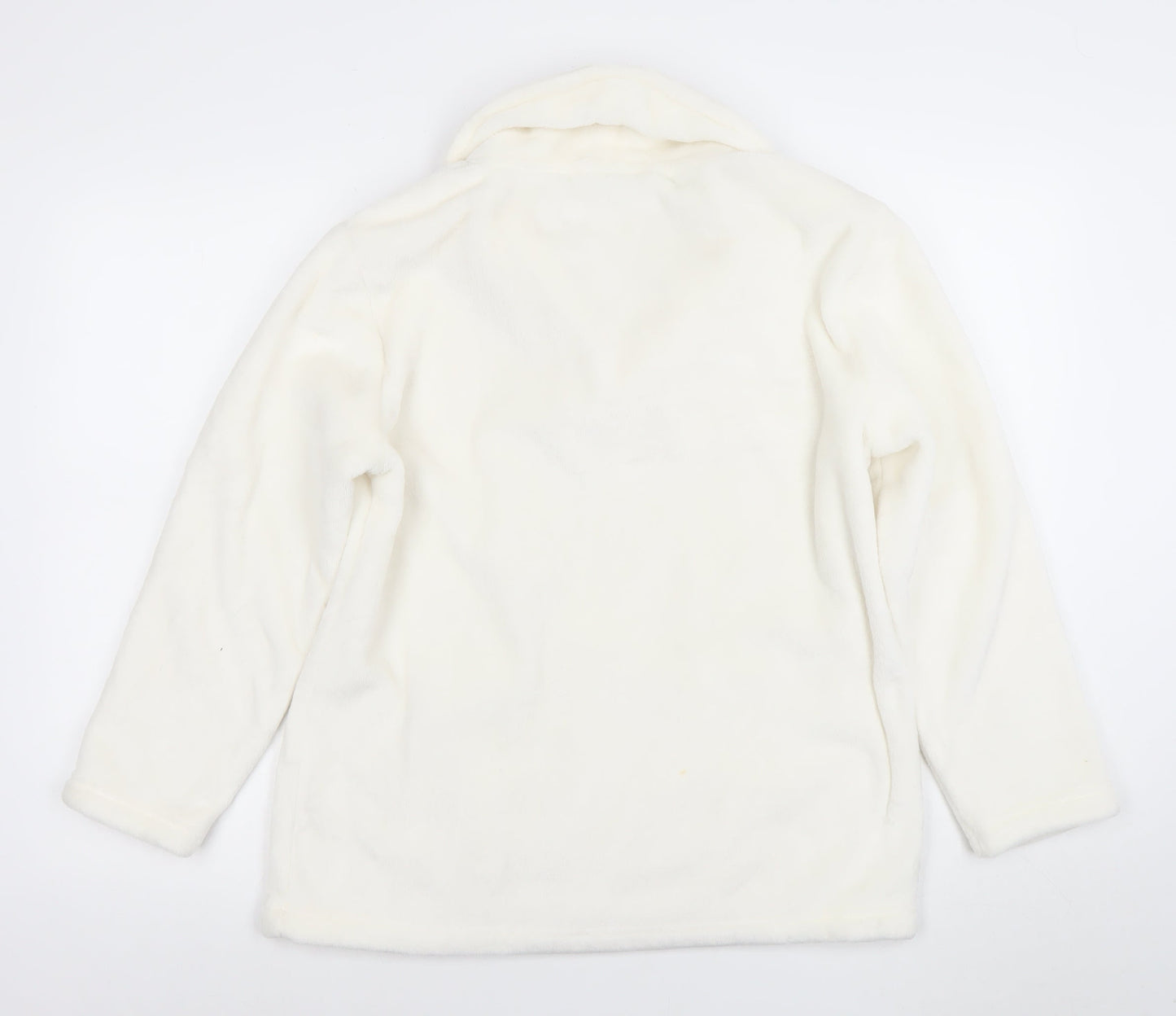 ARI JOHN ROCHA Womens Ivory Pullover Hoodie Size 14 Fleece Pockets Winter