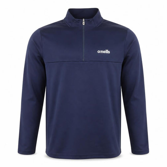 Front view of O'Neill Men's Blue Slim Fit 1/4 Zip Long Sleeve Activewear Top, size L
