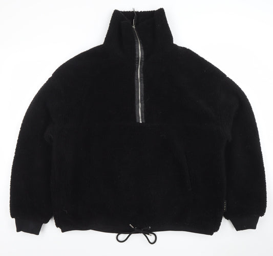 POCO by Pippa Women's Black Fleece 1/2 Zip Pullover Sweatshirt L