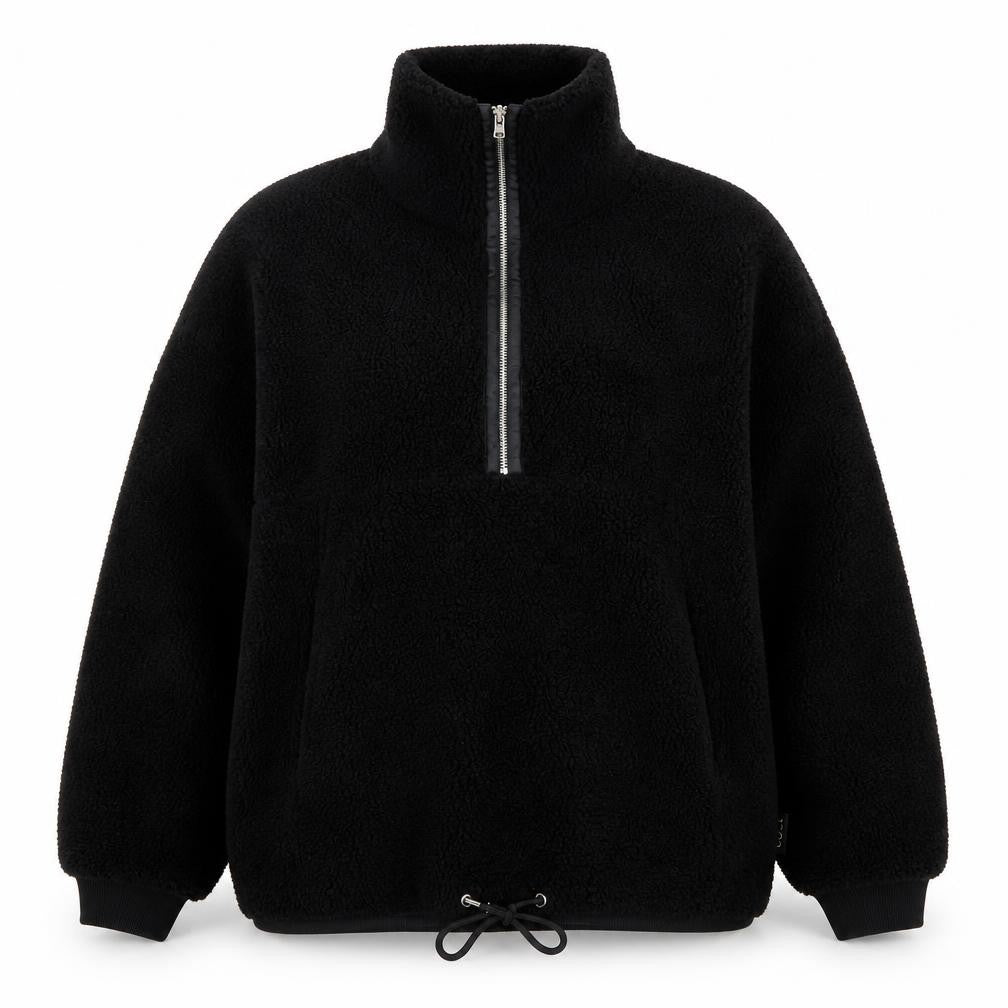 POCO by Pippa Women's Black Fleece 1/2 Zip Pullover Sweatshirt L