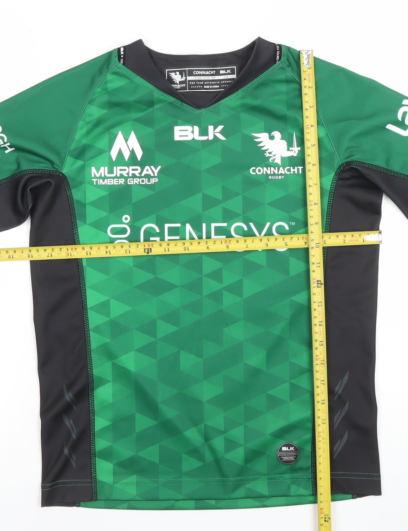 BLK Connacht Rugby Boys Green Short Sleeve Jersey T-Shirt 12 Years