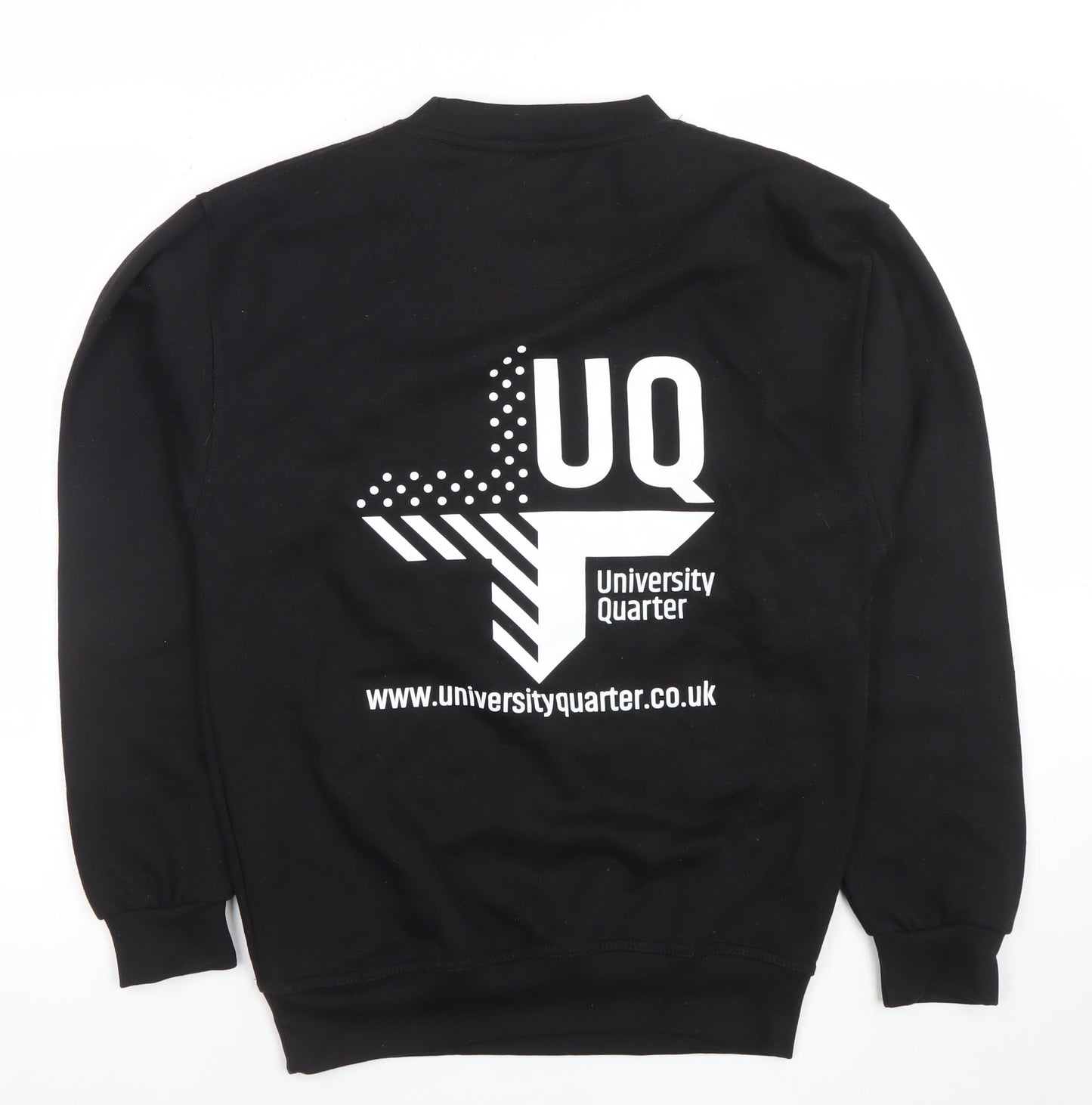 UCC Men’s Black Crew Neck Pullover Sweatshirt S Graphic Logo Regular Fit