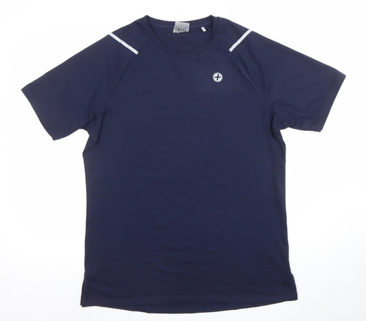 Gym+Coffee Men's Blue L Athletic Fit Short Sleeve Sports T-Shirt