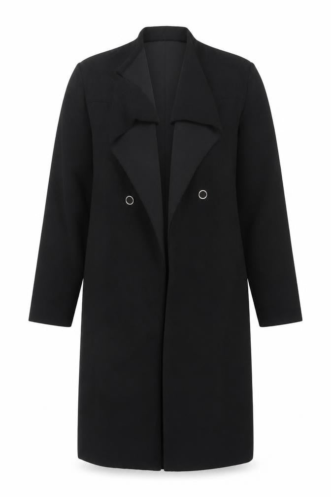 Boohoo Women’s Black Long Classic Coat Size 6