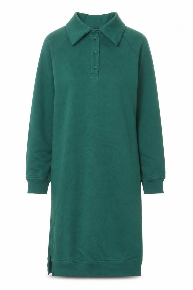 Primark Women Green Collared Long Sleeve Shirt Dress 2XS