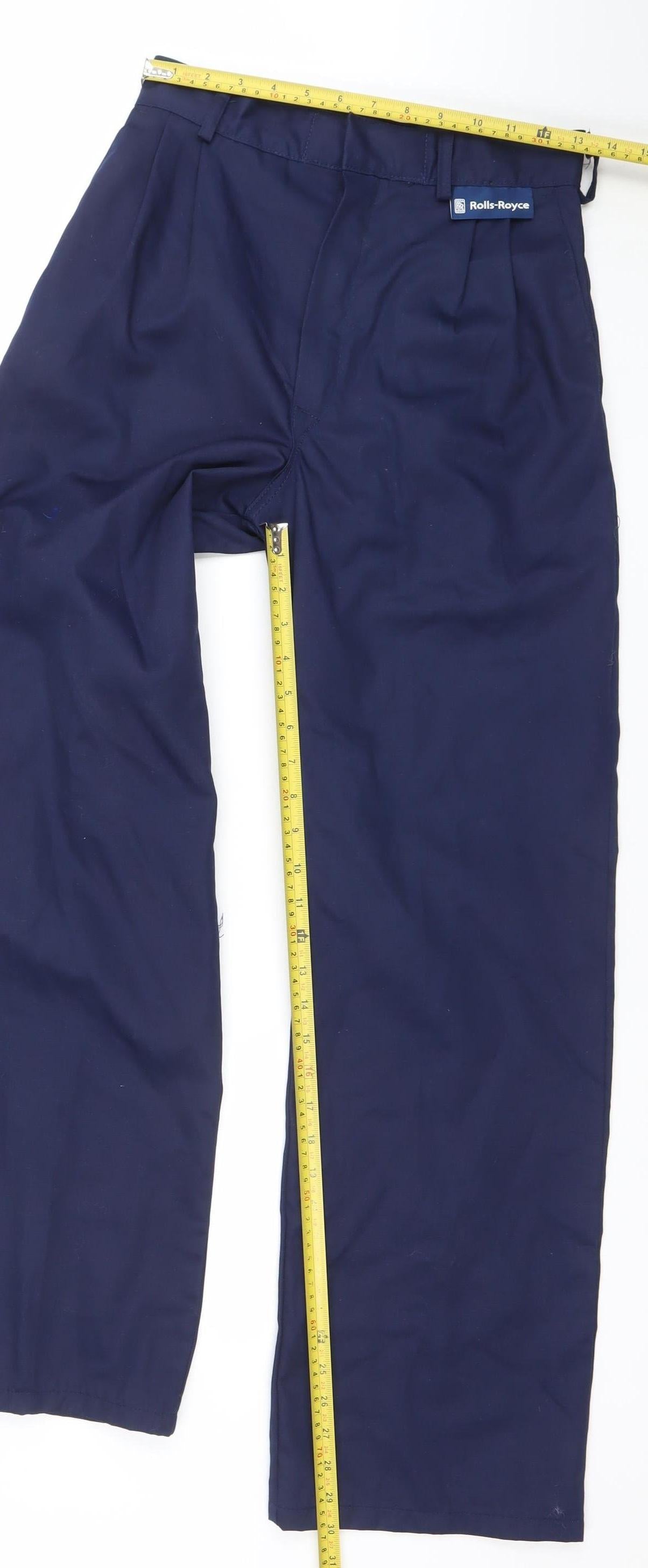 Rolls Royce Men's Navy Blue Regular Fit Workwear Trousers 72R