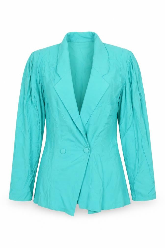 Firm London Women's Green Size 12 Double-Breasted Blazer