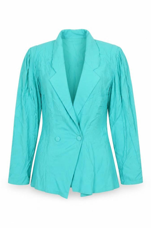 Firm London Women's Green Size 12 Double-Breasted Blazer