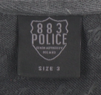 883 Police Men's Grey Slim Fit Cotton Polo Shirt Size M