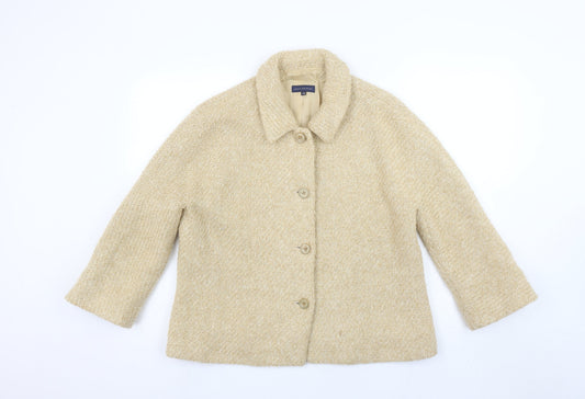 Adolfo Dominguez Women Beige Wool Blend Suit Jacket UK 18 Classic Style