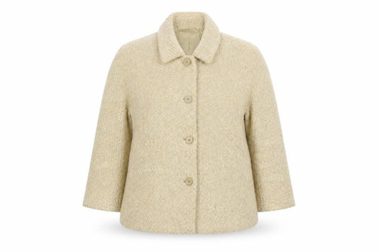 Adolfo Dominguez Women Beige Wool Blend Suit Jacket UK 18 Classic Style