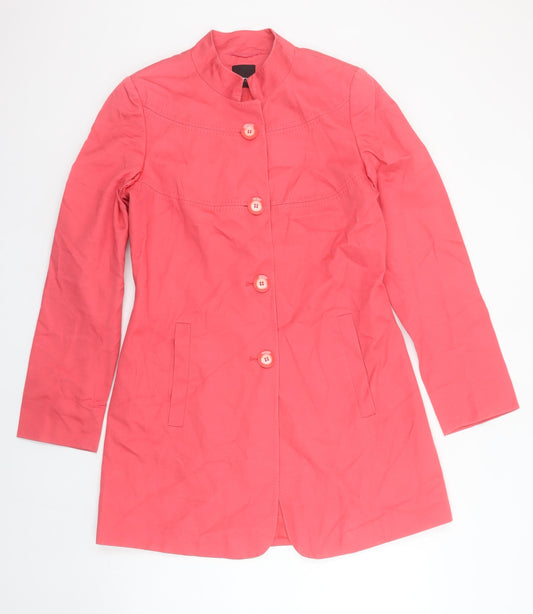 Taifun Women’s Pink Cotton Linen Mid-Length Coat Size 12