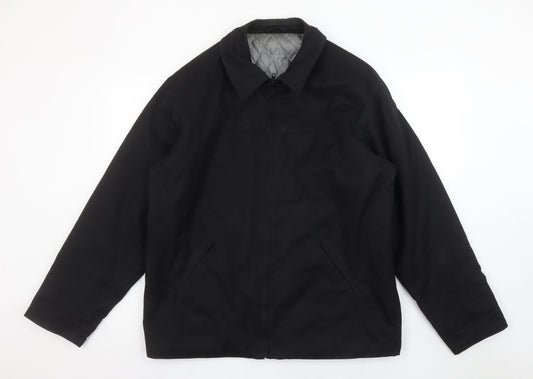 BHS Men's Black L Basic Jacket Size Large 41in Polyester Cotton Lined