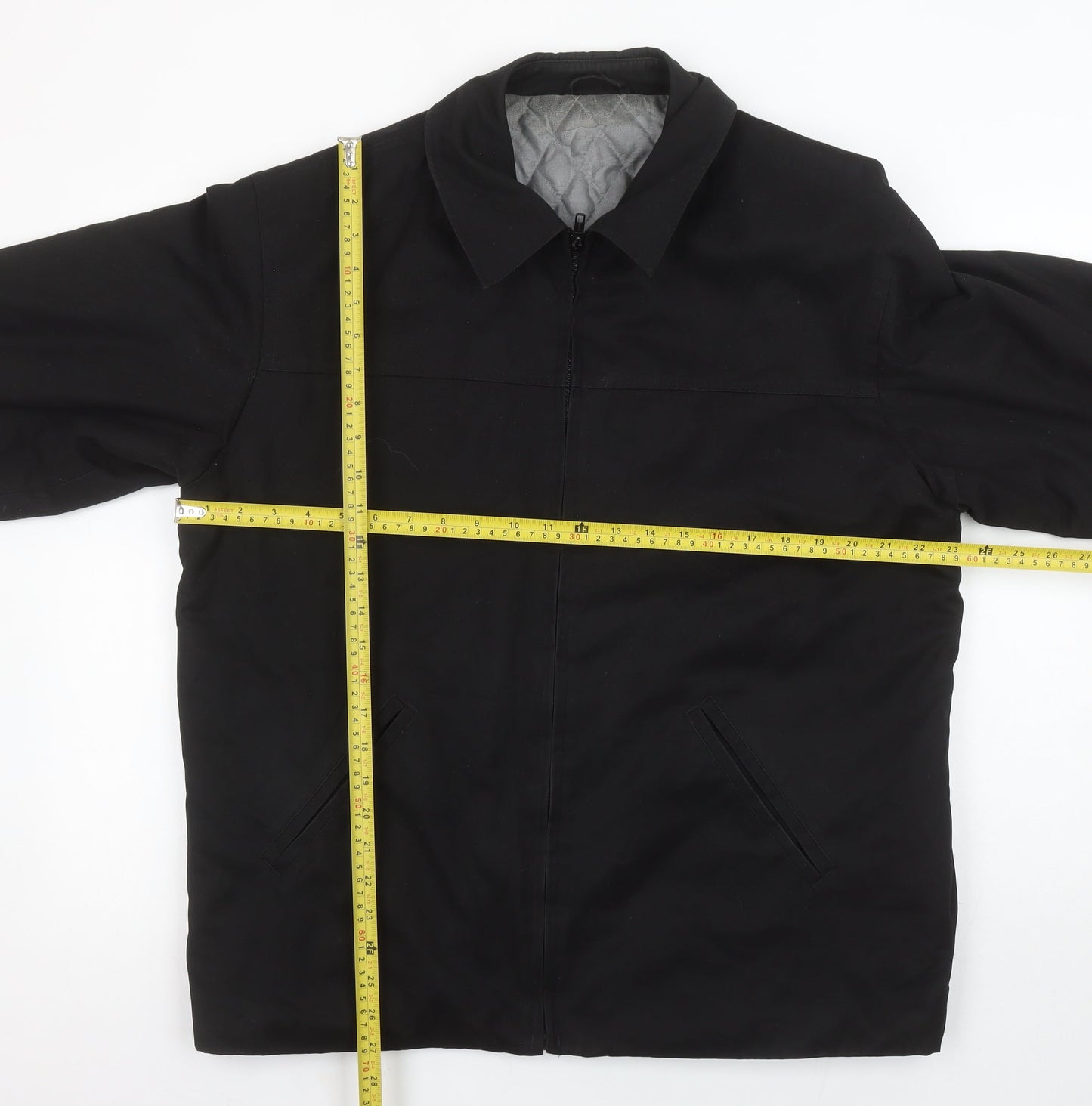 BHS Men's Black L Basic Jacket Size Large 41in Polyester Cotton Lined