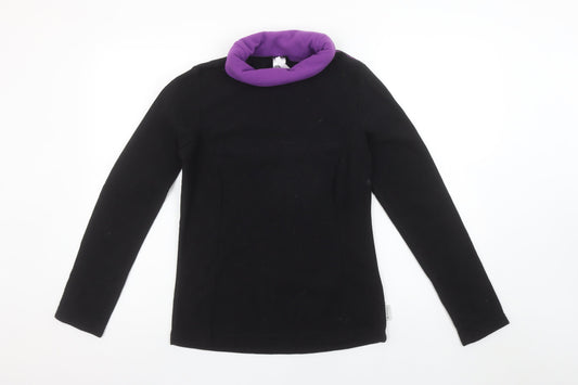 Decathlon Women's Black Purple Fleece Pullover Sweatshirt S