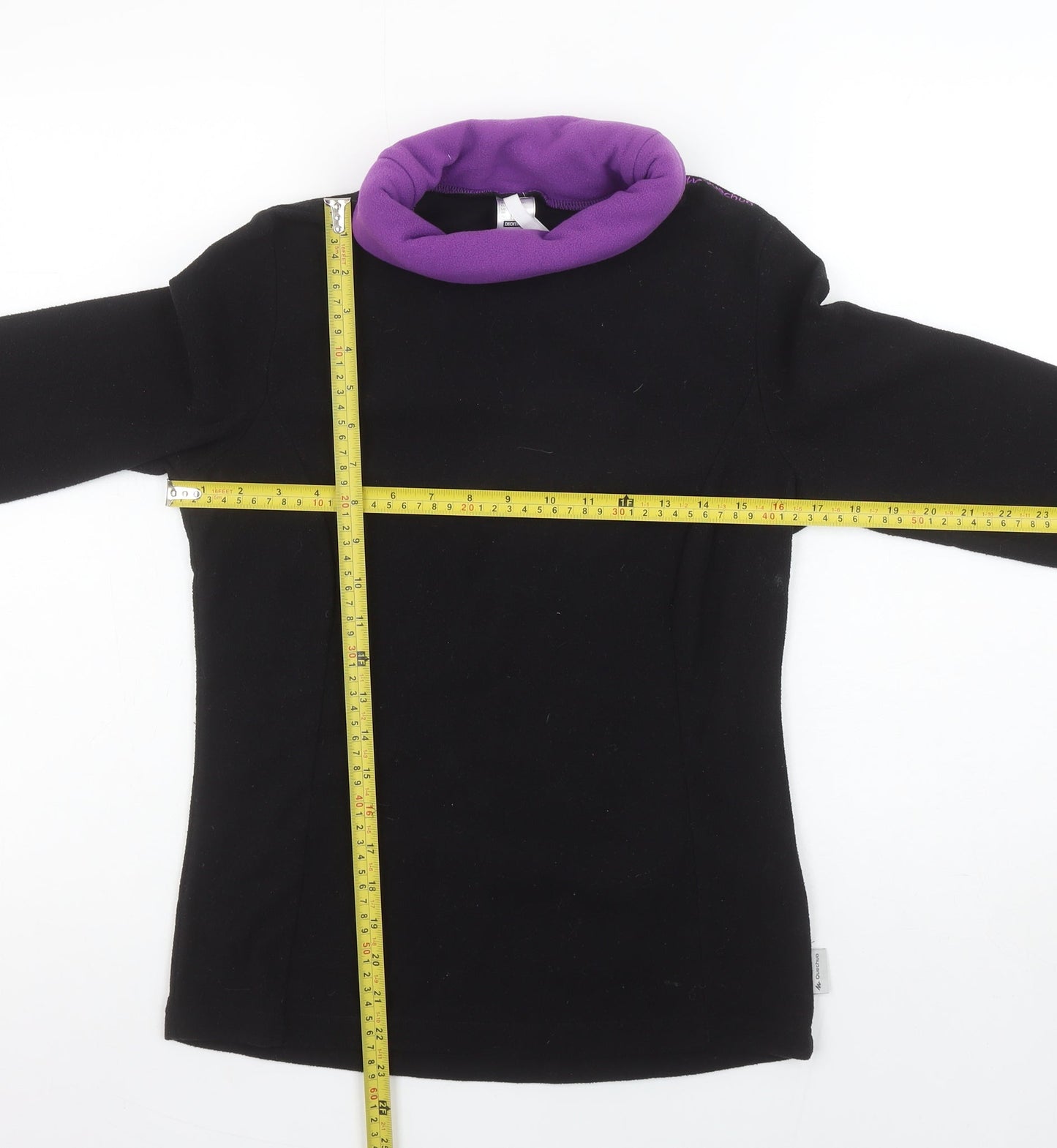 Decathlon Women's Black Purple Fleece Pullover Sweatshirt S