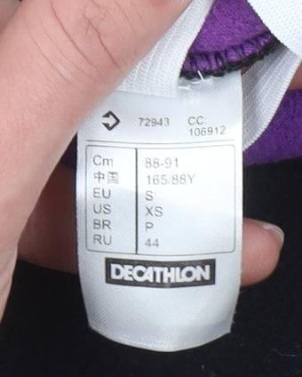 Decathlon Women's Black Purple Fleece Pullover Sweatshirt S